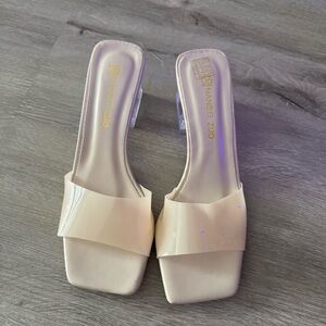 New glass kitten heels very cute and chic never worn